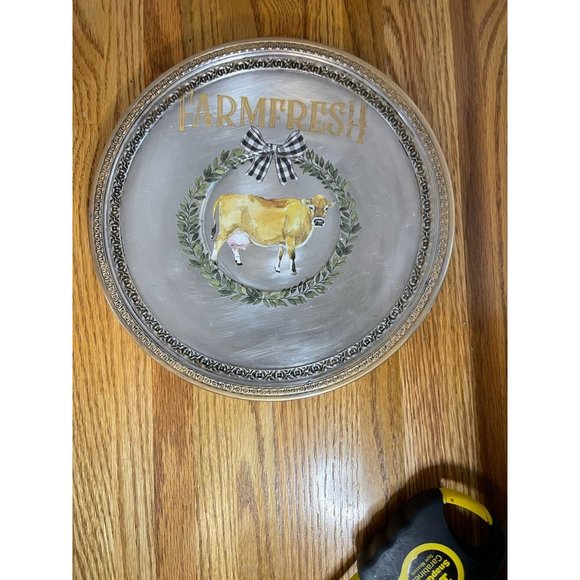 A Flipped Silver-Plated, Reed & Barton tray with /Transfers & Gold Detail - Picture 7 of 10